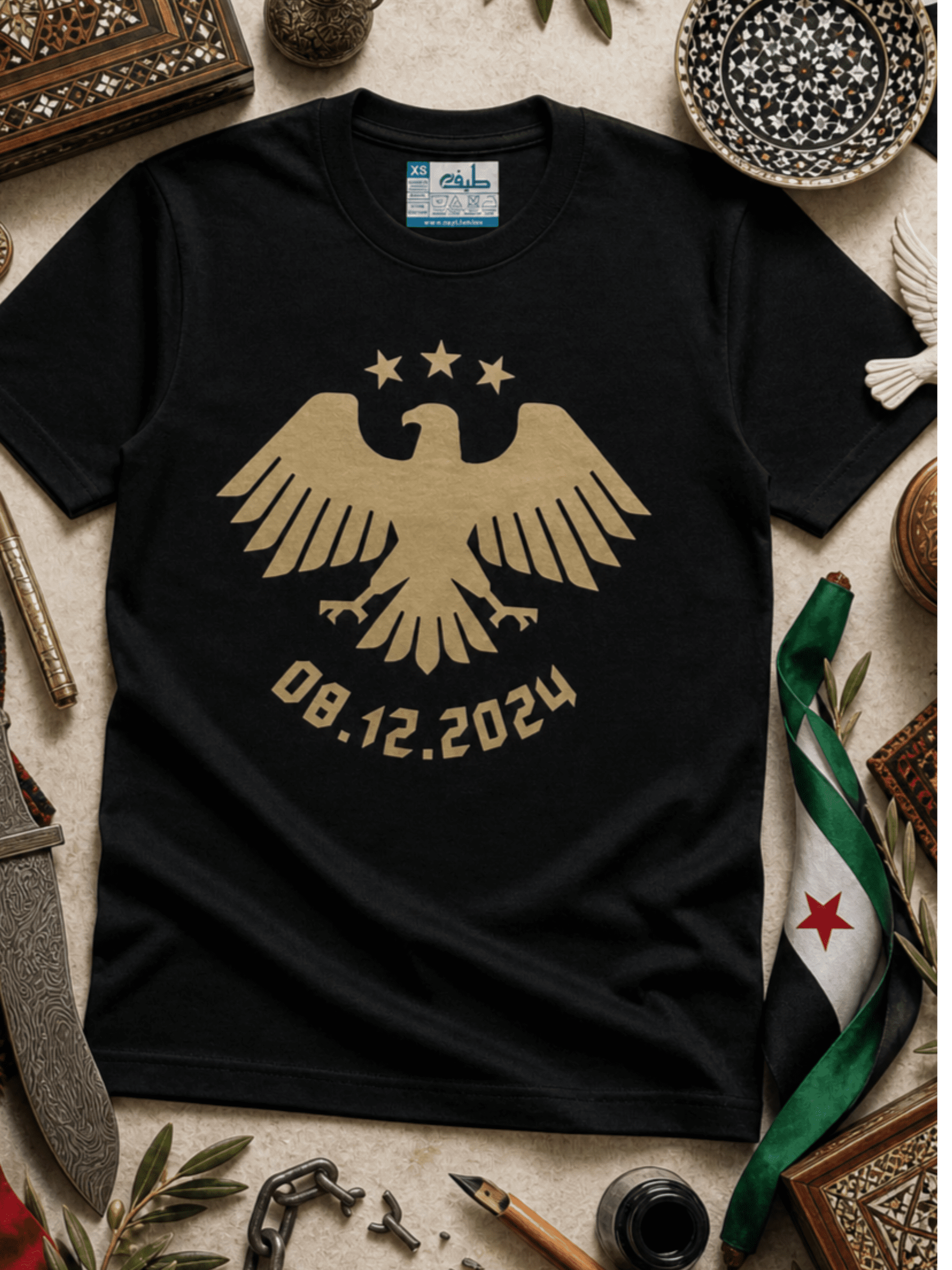 Der neue syrische Adler mit dem Freiheitsdatum - Unisex T‑Shirt