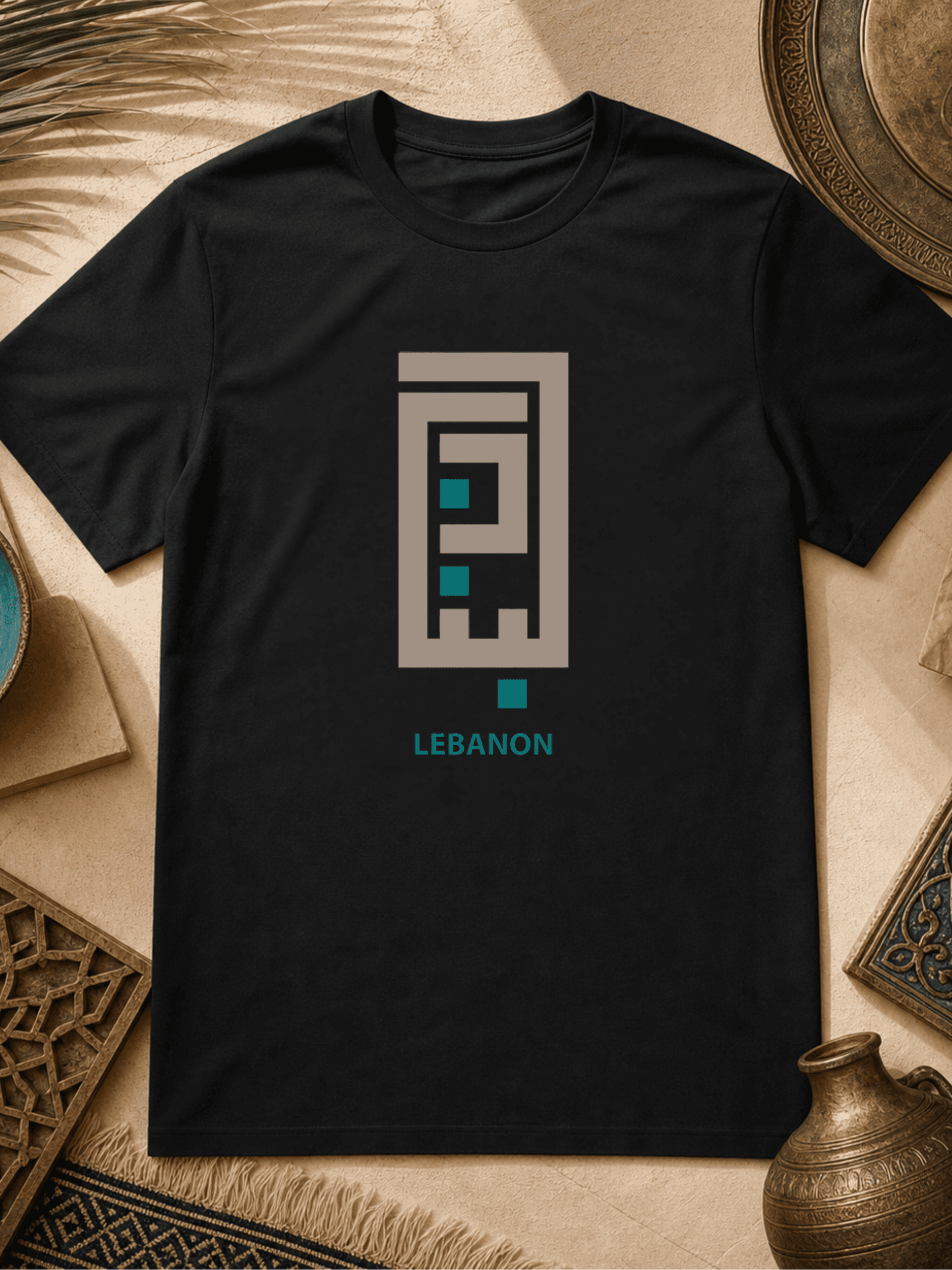 Libanon Architektur arabische Kalligrafie- leichte Unisex T‑Shirt
