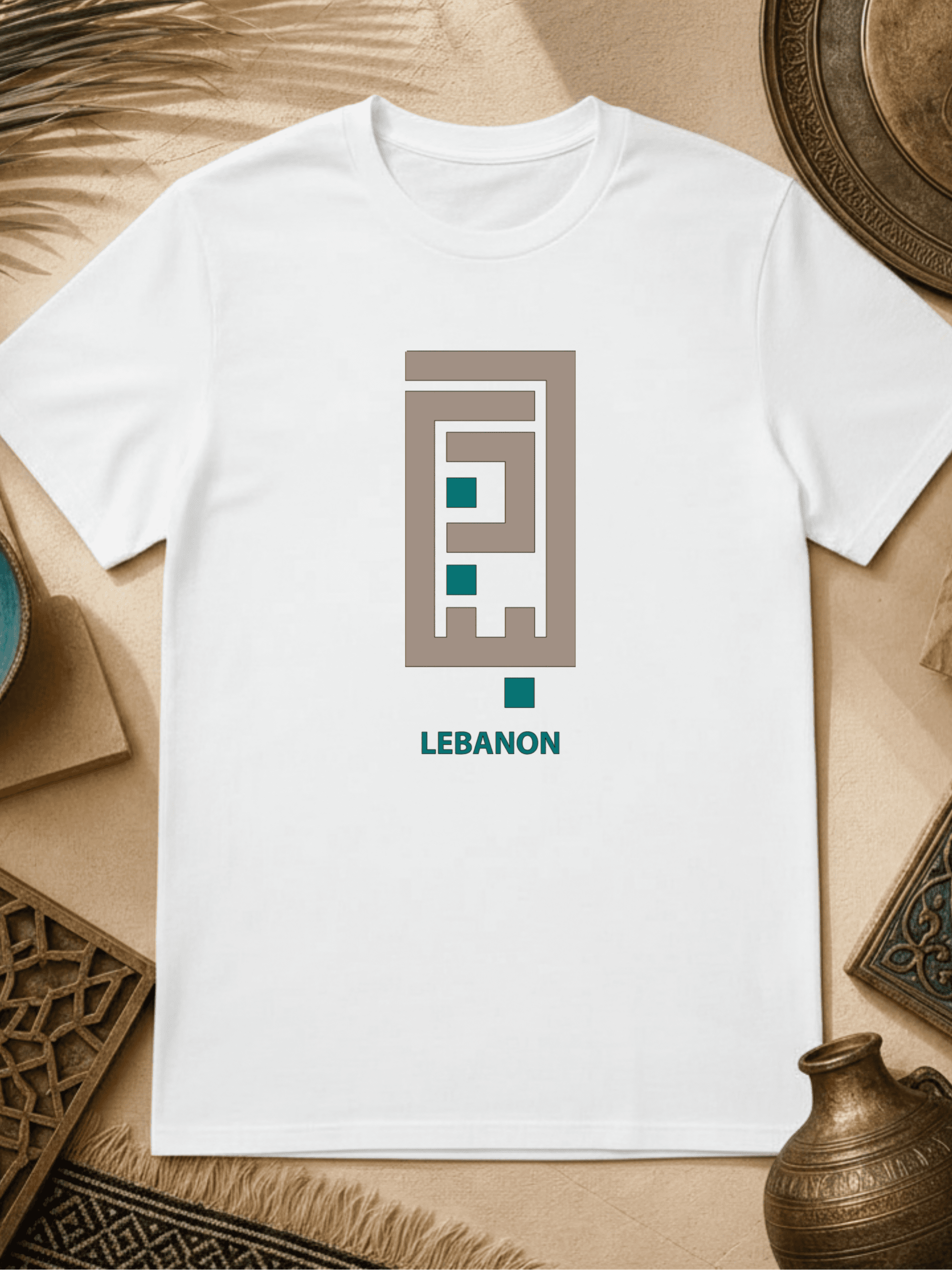 Libanon Architektur arabische Kalligrafie- leichte Unisex T‑Shirt – Bild 2