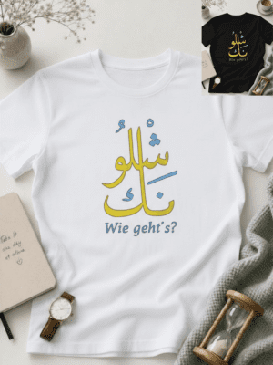 Wie geht’s? Schlunak – Arabisch‑Deutsches Unisex T‑Shirt