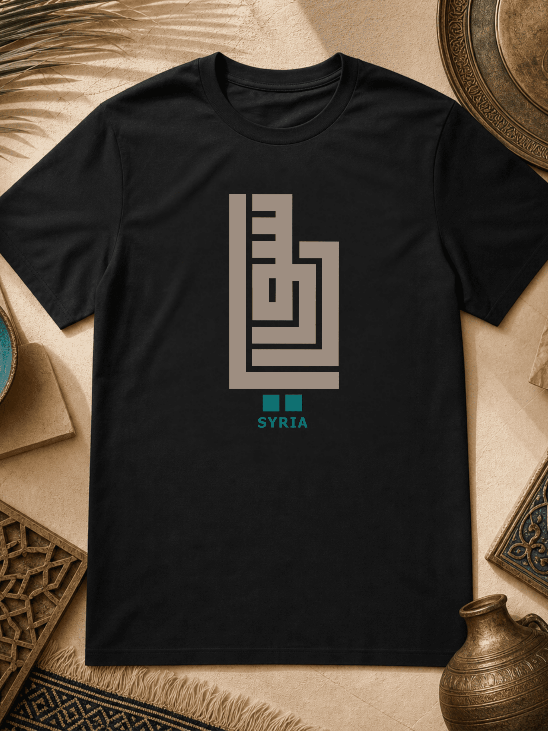 Syrien Architektur arabische Kalligrafie - leichte Unisex T‑Shirt