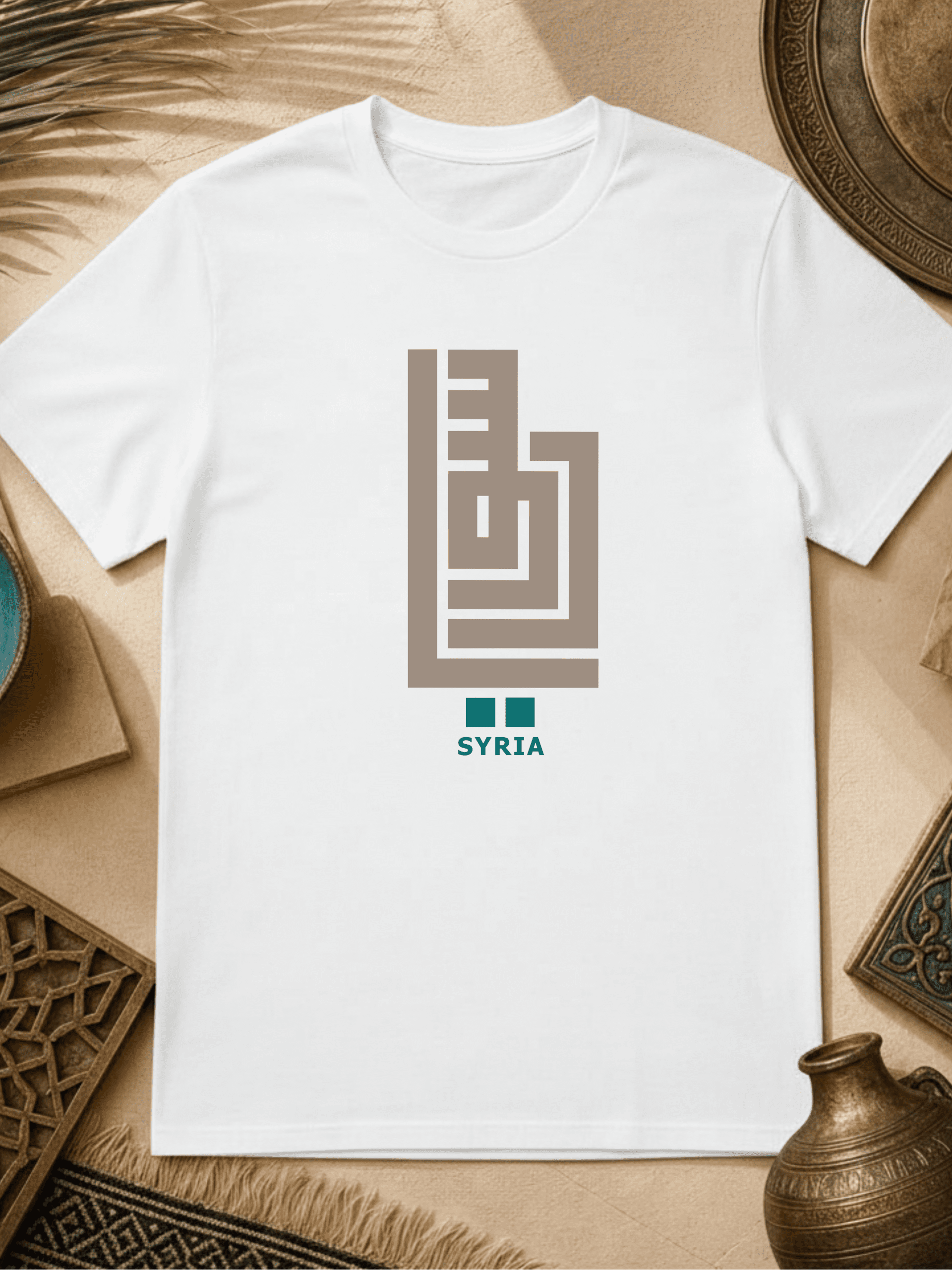 Syrien Architektur arabische Kalligrafie - leichte Unisex T‑Shirt – Bild 3